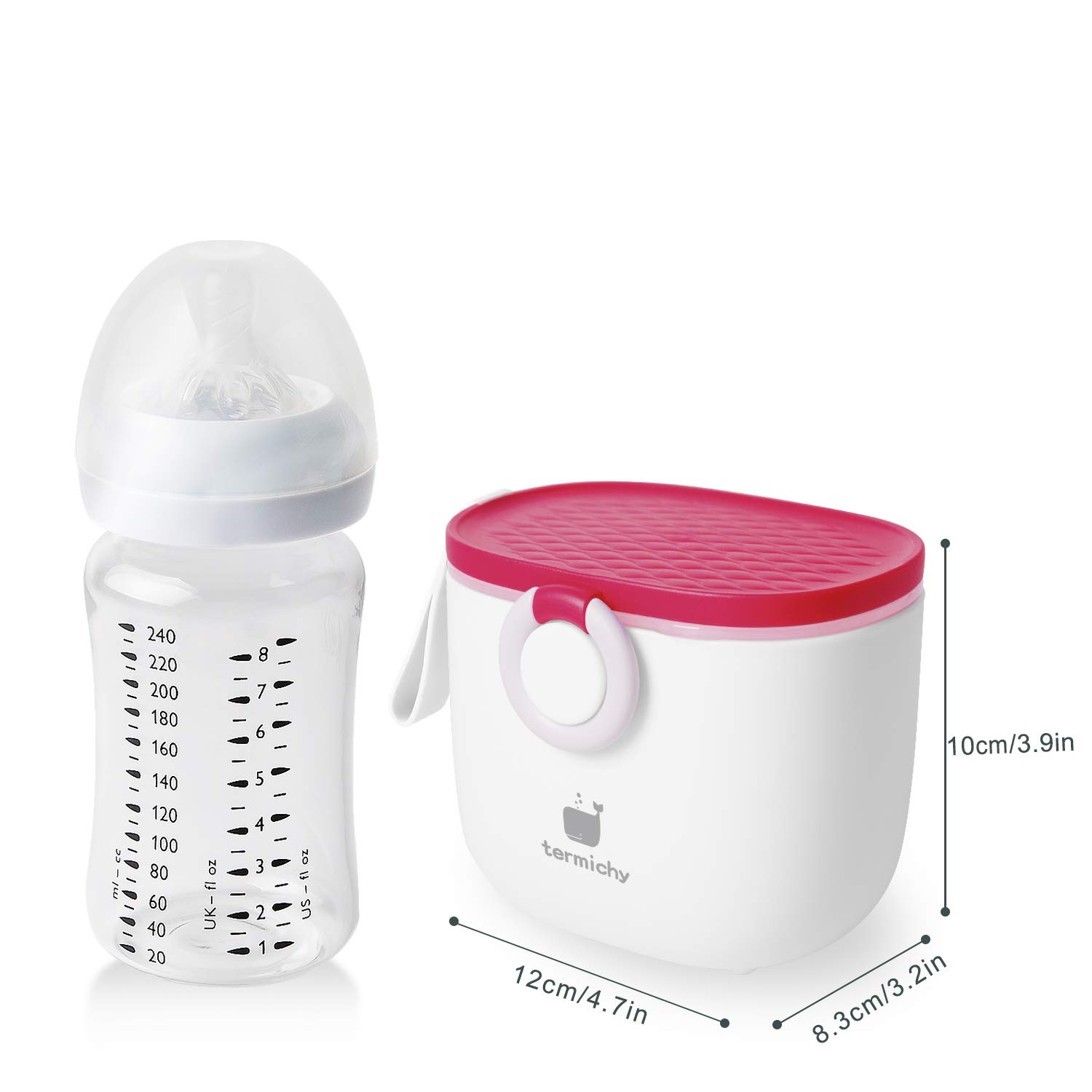 Termichy Baby Formula Dispenser, Portable Milk Powder Dispenser Container  with Carry Handle and Scoop for Travel Outdoor Activities with Baby Infant